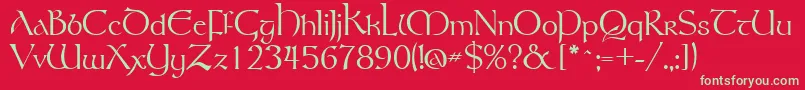 フォントGsttolrm – 赤い背景に緑の文字