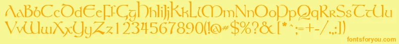 Gsttolrm Font – Orange Fonts on Yellow Background