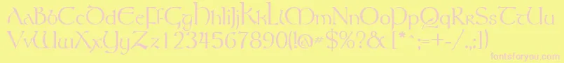 Gsttolrm Font – Pink Fonts on Yellow Background