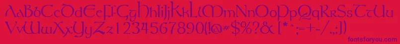 Gsttolrm Font – Purple Fonts on Red Background