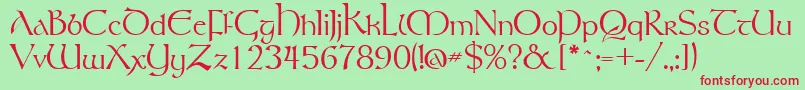 Gsttolrm Font – Red Fonts on Green Background