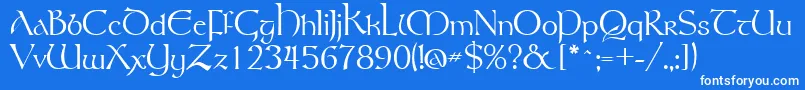 フォントGsttolrm – 青い背景に白い文字