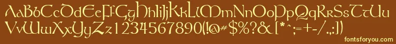 Gsttolrm Font – Yellow Fonts on Brown Background