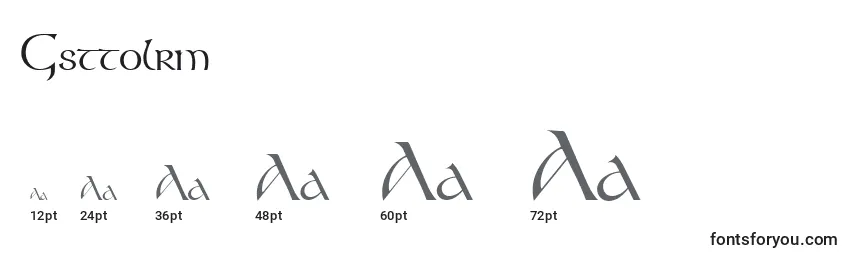 Gsttolrm Font Sizes