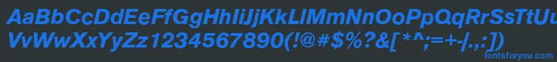 Czcionka AnconaBolditalic – niebieskie czcionki na czarnym tle