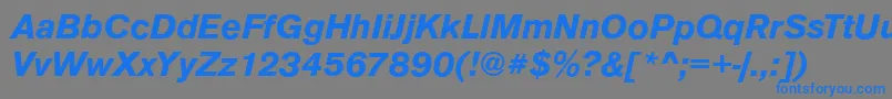 フォントAnconaBolditalic – 灰色の背景に青い文字