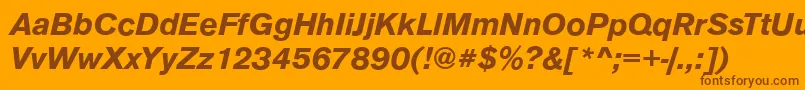 AnconaBolditalic Font – Brown Fonts on Orange Background
