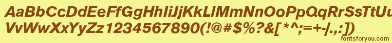 Czcionka AnconaBolditalic – brązowe czcionki na żółtym tle