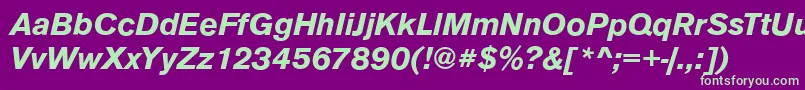 AnconaBolditalic Font – Green Fonts on Purple Background