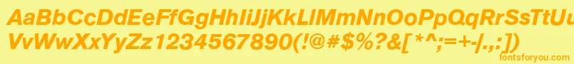 AnconaBolditalic Font – Orange Fonts on Yellow Background