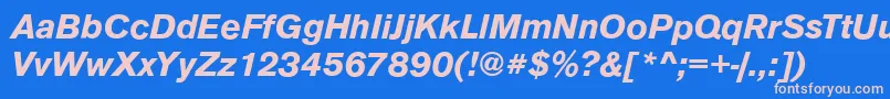 フォントAnconaBolditalic – ピンクの文字、青い背景