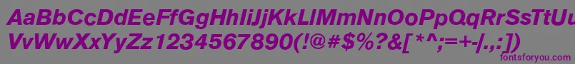Fonte AnconaBolditalic – fontes roxas em um fundo cinza