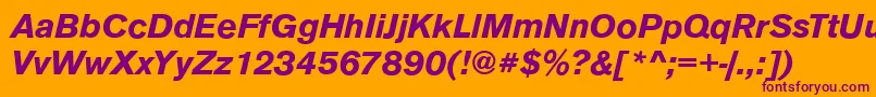 Police AnconaBolditalic – polices violettes sur fond orange