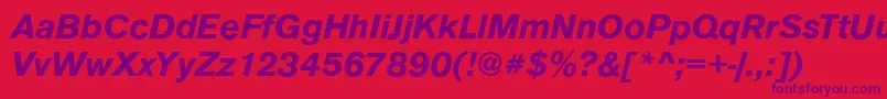 Czcionka AnconaBolditalic – fioletowe czcionki na czerwonym tle