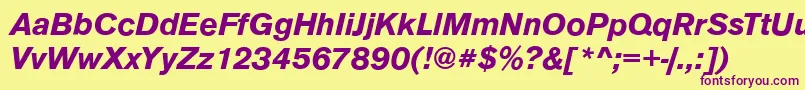 AnconaBolditalic-fontti – violetit fontit keltaisella taustalla