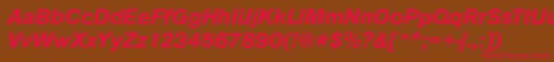 Czcionka AnconaBolditalic – czerwone czcionki na brązowym tle