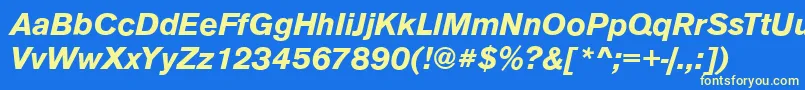 Fonte AnconaBolditalic – fontes amarelas em um fundo azul