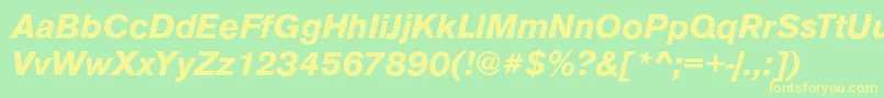 AnconaBolditalic Font – Yellow Fonts on Green Background