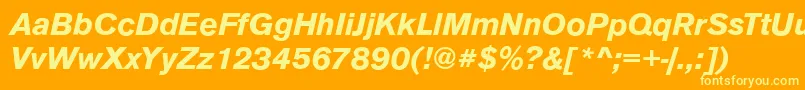 フォントAnconaBolditalic – オレンジの背景に黄色の文字