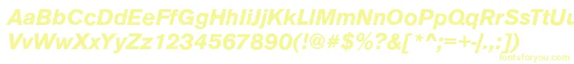 AnconaBolditalic-Schriftart – Gelbe Schriften auf weißem Hintergrund