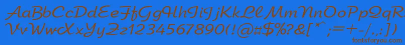 UkArbat Font – Brown Fonts on Blue Background