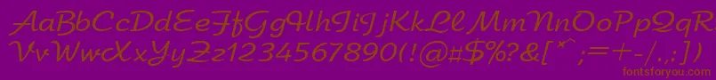 UkArbat-Schriftart – Braune Schriften auf violettem Hintergrund