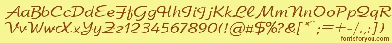 UkArbat Font – Brown Fonts on Yellow Background