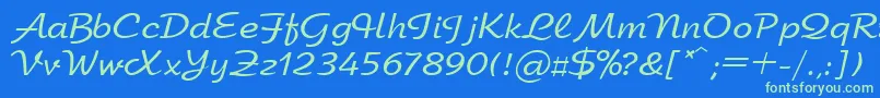 UkArbat Font – Green Fonts on Blue Background