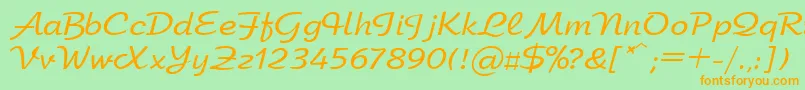 UkArbat Font – Orange Fonts on Green Background