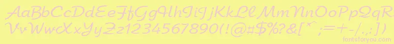 UkArbat Font – Pink Fonts on Yellow Background