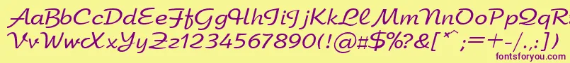 UkArbat Font – Purple Fonts on Yellow Background