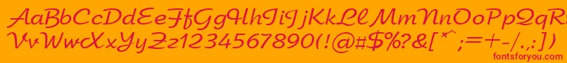 UkArbat Font – Red Fonts on Orange Background