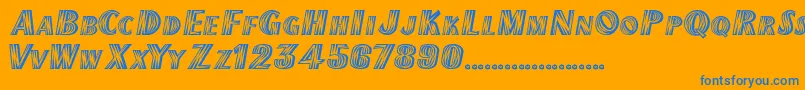 ChilipepperExtrabold-Schriftart – Blaue Schriften auf orangefarbenem Hintergrund