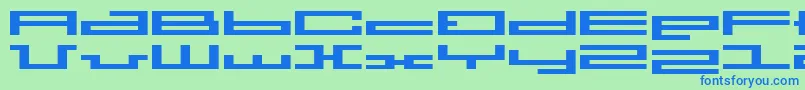 BmPressA7 Font – Blue Fonts on Green Background