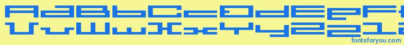 BmPressA7 Font – Blue Fonts on Yellow Background