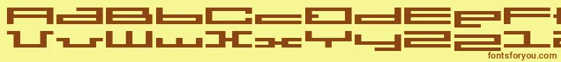 BmPressA7 Font – Brown Fonts on Yellow Background