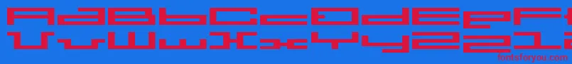 フォントBmPressA7 – 赤い文字の青い背景