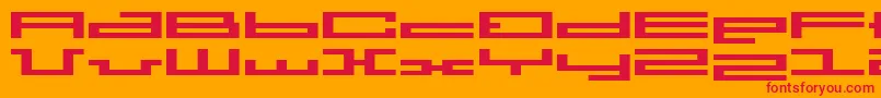 BmPressA7-Schriftart – Rote Schriften auf orangefarbenem Hintergrund