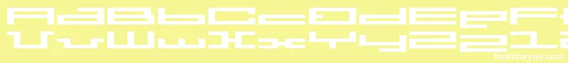 BmPressA7 Font – White Fonts on Yellow Background