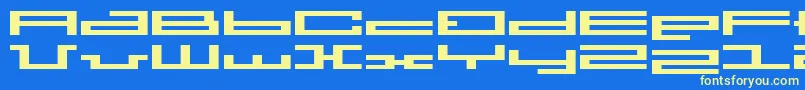 フォントBmPressA7 – 黄色の文字、青い背景