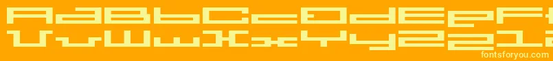 BmPressA7 Font – Yellow Fonts on Orange Background