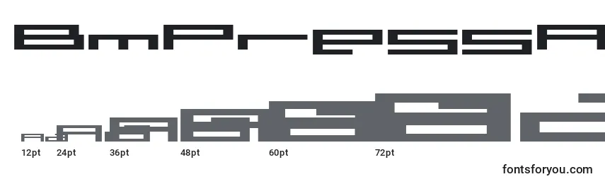 Größen der Schriftart BmPressA7