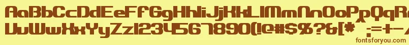 ExplorienBold Font – Brown Fonts on Yellow Background