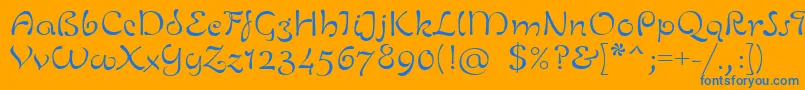 LinotypeZurpreisLight Font – Blue Fonts on Orange Background