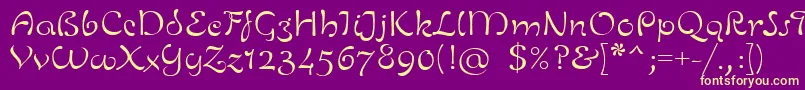 LinotypeZurpreisLight Font – Yellow Fonts on Purple Background