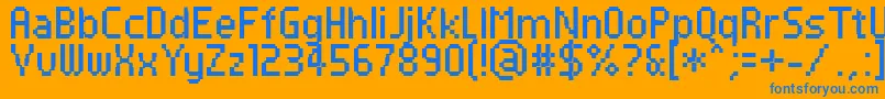 PfTempestaSevenCondensed Font – Blue Fonts on Orange Background