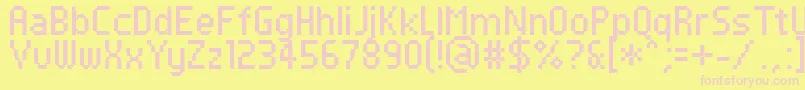PfTempestaSevenCondensed Font – Pink Fonts on Yellow Background