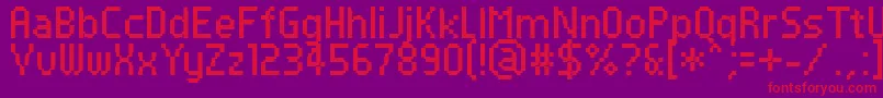 PfTempestaSevenCondensed Font – Red Fonts on Purple Background