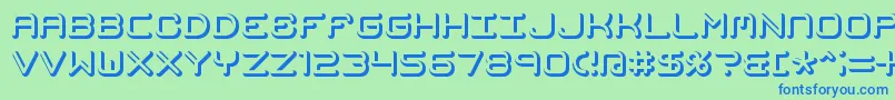 MishmashFuseBrk Font – Blue Fonts on Green Background