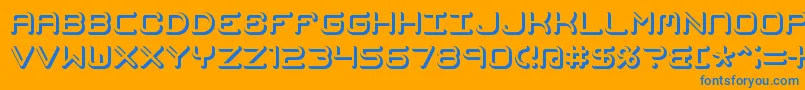 MishmashFuseBrk Font – Blue Fonts on Orange Background
